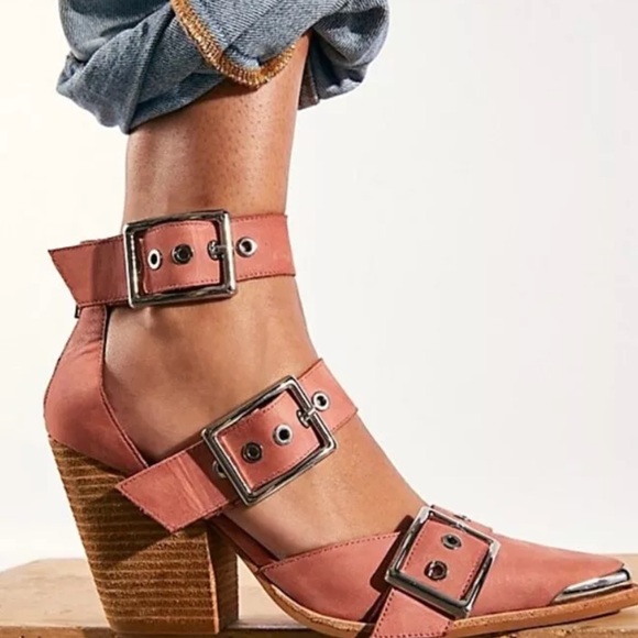 Free People Jeffrey Campbell Hendrix Heels Rose Pink Matte Leather - Picture 4 of 8